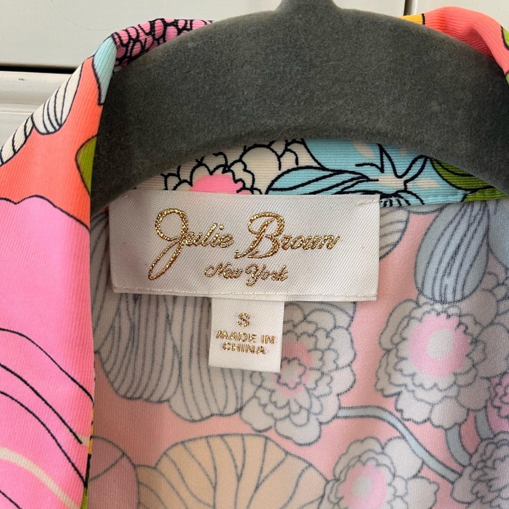 JULIE BROWN Wrap Dress size S Multi Buttery Soft NoWrinkle Knit EasyCare EUC 37” - Picture 5 of 6